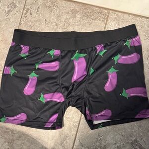 White elephant gag gift Boxer Briefs with Purple Eggplant Print size XL